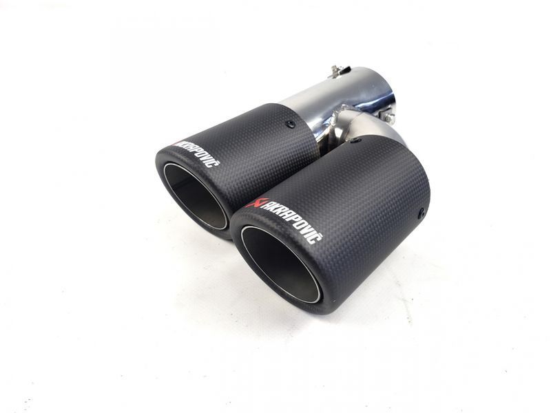 Насадка на глушник двойная Akrapovic 54mm матовый карбон 320550 фото