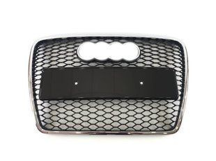 Решітка радіатора на Audi A6 C6 2004-2011 стиль RS6 Chrome Black без PDC 427306 фото