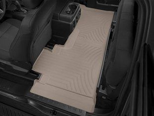 3D килимки для Ford F-150 2014-2020, 2021- SuperCab бежеві задні Bucket Seating WeatherTech 456973 141185 фото