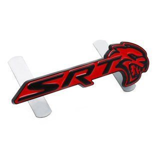Автологотип емблема Dodge SRT Hellcat Black Red в решітку радіатора голова вправо 422853 фото