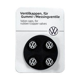 Ковпачки на ніпель з логотипом авто Volkswagen чорного кольору 431242 фото