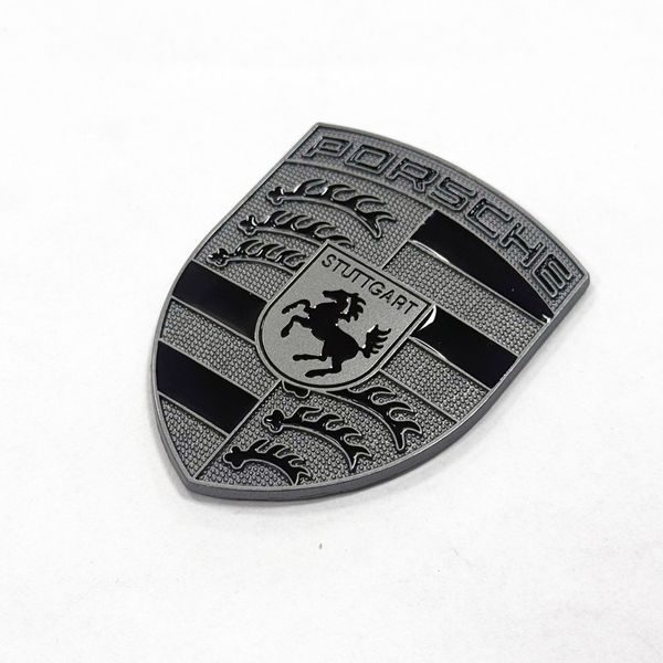 Автологотип шильдик эмблема Porsche Black на капот графитовый 523222 фото