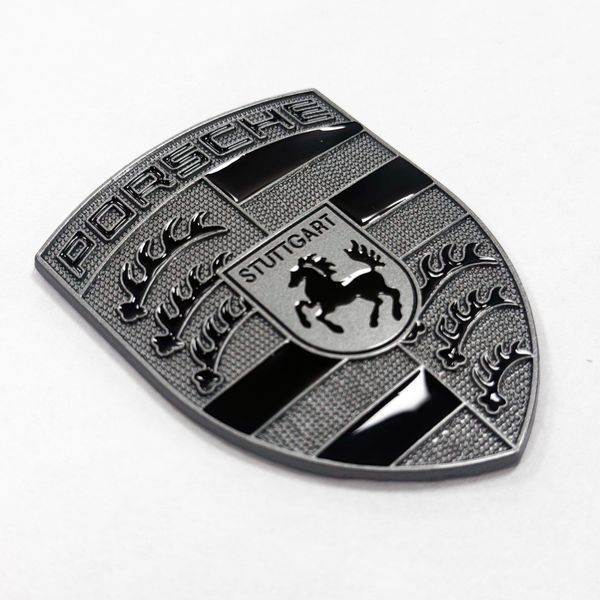 Автологотип шильдик эмблема Porsche Black на капот графитовый 523222 фото