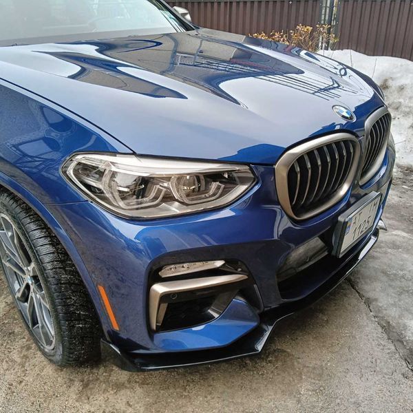 Губа переднього бампера на BMW X3 G01 2018-2022 M Paket Чорний глянець 428453 фото