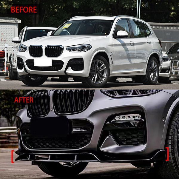 Губа переднього бампера на BMW X3 G01 2018-2022 M Paket Чорний глянець 428453 фото