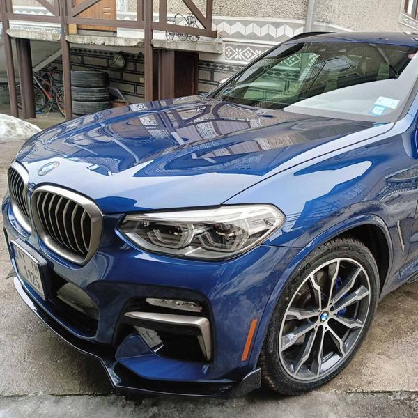Губа переднього бампера на BMW X3 G01 2018-2022 M Paket Чорний глянець 428453 фото