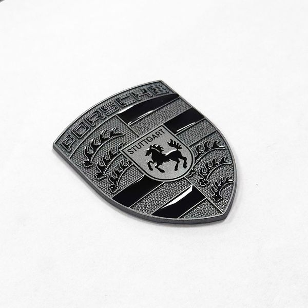 Автологотип шильдик эмблема Porsche Black на капот графитовый 523222 фото