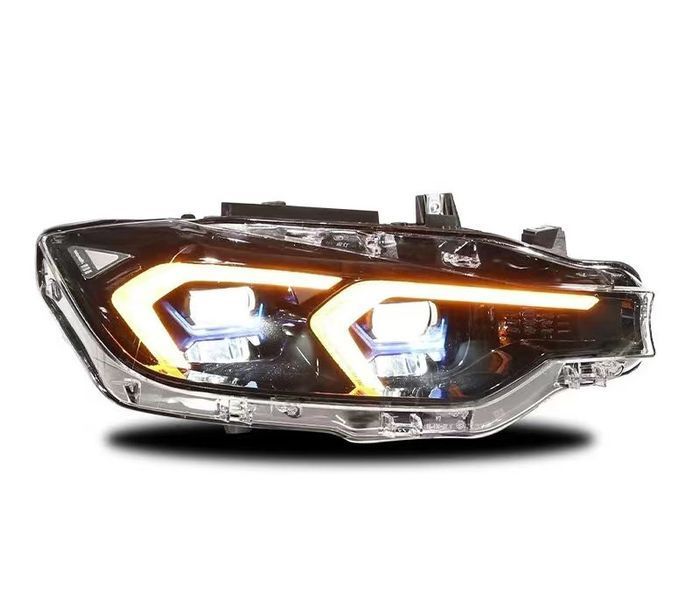 Передние фары на BMW 3 Series F30 2013-2018 FULL LED G20 look вместо оригинальных галогеновых фар 430390 фото