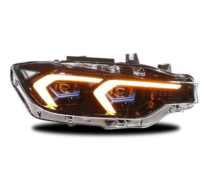 Передние фары на BMW 3 Series F30 2013-2018 FULL LED G20 look вместо оригинальных галогеновых фар 430390 фото