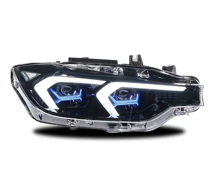 Передние фары на BMW 3 Series F30 2013-2018 FULL LED G20 look вместо оригинальных галогеновых фар 430390 фото