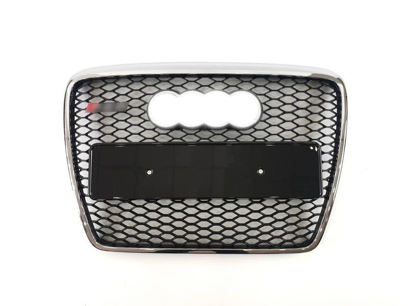 Решетка радиатора на Audi A6 C6 2004-2011 в стиле RS6 Chrome Black без PDC 427306 фото Решетка радиатора на Audi A6 C6 2004-2011 в стиле RS6 Chrome Black без PDC 427306 фото