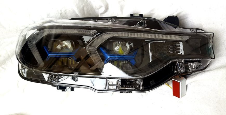 Передние фары на BMW 3 Series F30 2013-2018 FULL LED G20 look вместо оригинальных галогеновых фар 430390 фото