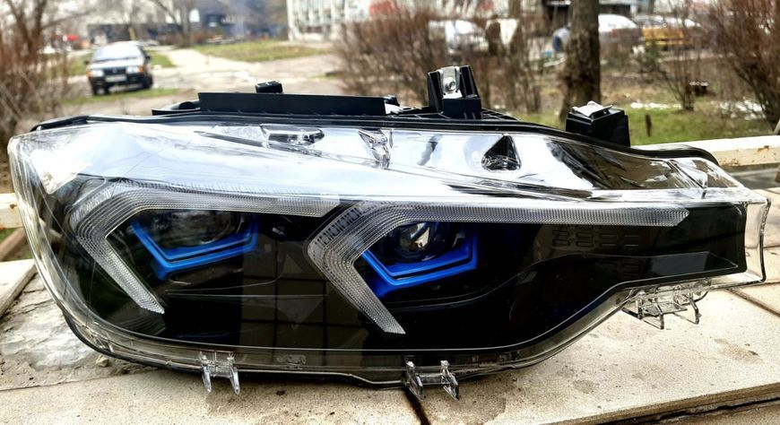 Передние фары на BMW 3 Series F30 2013-2018 FULL LED G20 look вместо оригинальных галогеновых фар 430390 фото