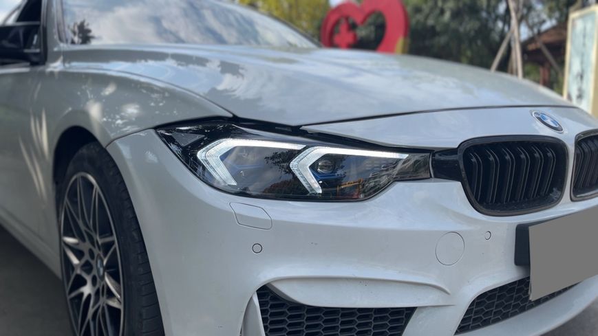 Передние фары на BMW 3 Series F30 2013-2018 FULL LED G20 look вместо оригинальных галогеновых фар 430390 фото