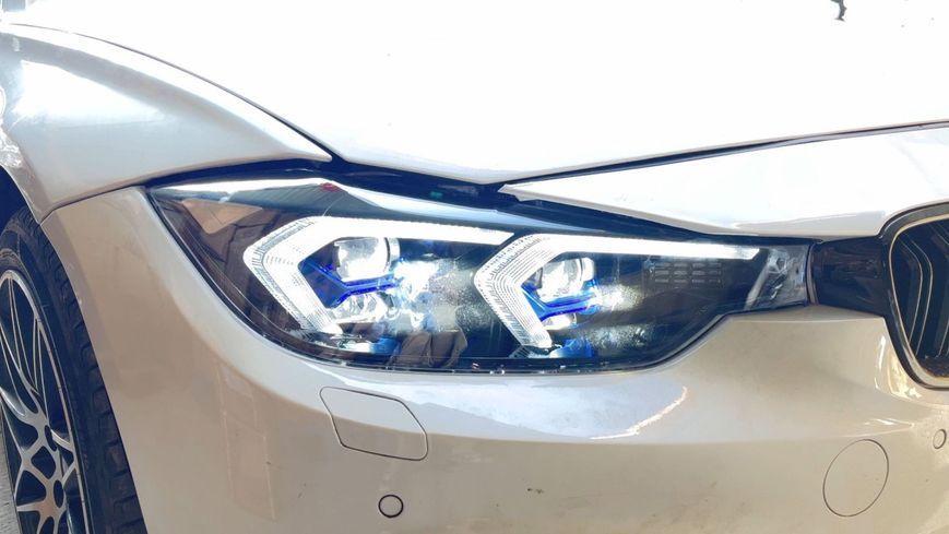 Передние фары на BMW 3 Series F30 2013-2018 FULL LED G20 look вместо оригинальных галогеновых фар 430390 фото