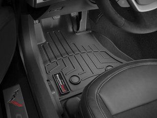 3D килимки для Chevrolet Corvette 2014- чорні передні WeatherTech 445891 141172 фото