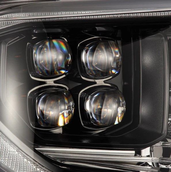 Передние фары для Toyota Tundra 2014-2021 AlphaRex LED цвет Alpha-Black 425425 фото
