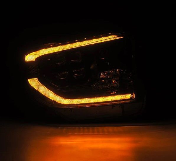Передние фары для Toyota Tundra 2014-2021 AlphaRex LED цвет Alpha-Black 425425 фото
