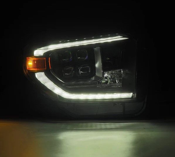 Передние фары для Toyota Tundra 2014-2021 AlphaRex LED цвет Alpha-Black 425425 фото