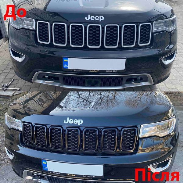 Решітка радіатора на Jeep Grand Cherokee 2017-2021 Black 68317863AA 414446 фото