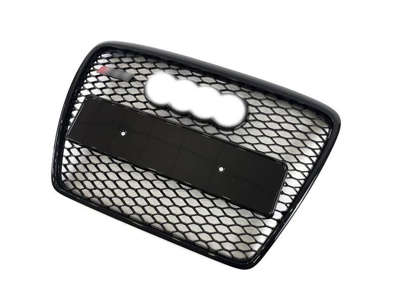 Решітка радіатора на Audi A6 C6 2004-2011 стиль RS6 Black без PDC 427307 фото Решітка радіатора на Audi A6 C6 2004-2011 стиль RS6 Black без PDC 427307 фото