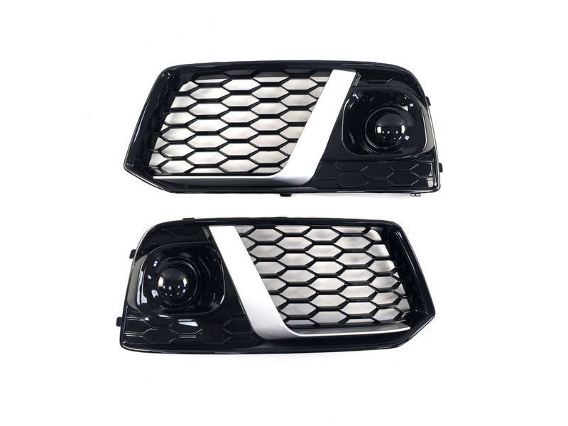 Решетки в бампер Silver Black ( в стиле RSQ5 ) на Audi Q5 2016-2020 429149 фото Решетки в бампер Silver Black ( в стиле RSQ5 ) на Audi Q5 2016-2020 429149 фото