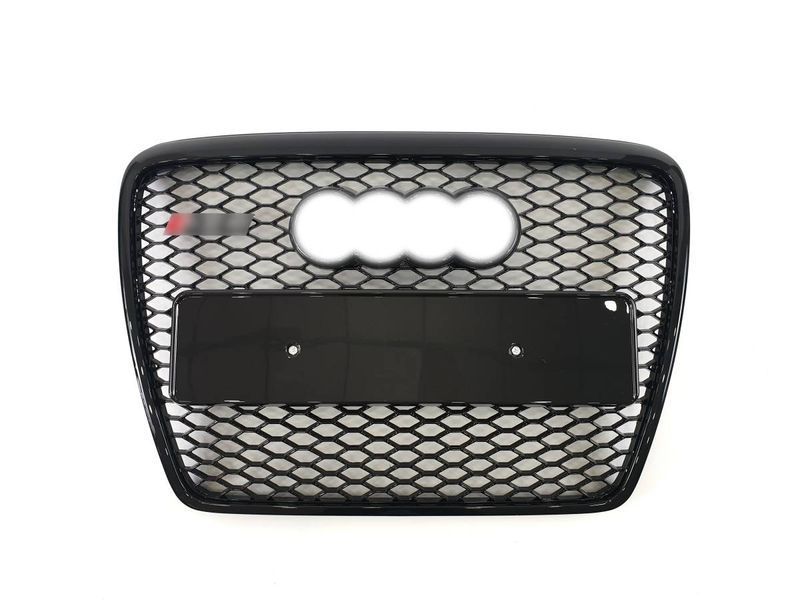 Решітка радіатора на Audi A6 C6 2004-2011 стиль RS6 Black без PDC 427307 фото Решітка радіатора на Audi A6 C6 2004-2011 стиль RS6 Black без PDC 427307 фото