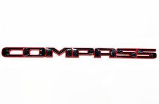 Автологотип напис Jeep Compass Trailhawk 2017-2022 чорний червоний глянець 68292421AA 521478 фото