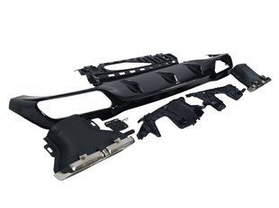 Диффузор (заднего бампера) Full Black / Chrome Pipe (стиль E63) AMG на Mercedes E-class W213 2016-2020 427863 фото