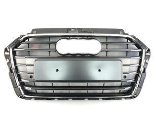 Решітка радіатора на Audi A3 2016-2020 стиль S3 Silver Chrome 427367 фото