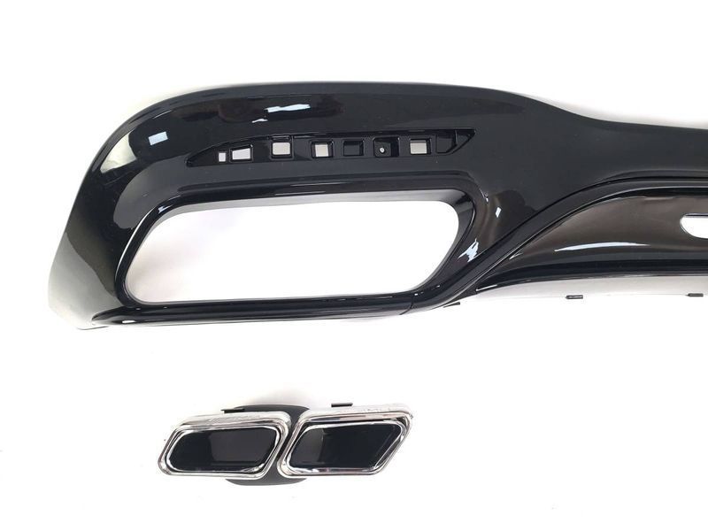 Диффузор (заднего бампера) Full Black / Chrome Pipe (стиль S63 AMG) на Mercedes S-class W222 2017-2020 428493 фото