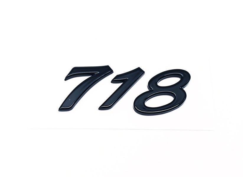 Автологотип емблема напис Porsche 718 Black чорний глянець 523054 фото