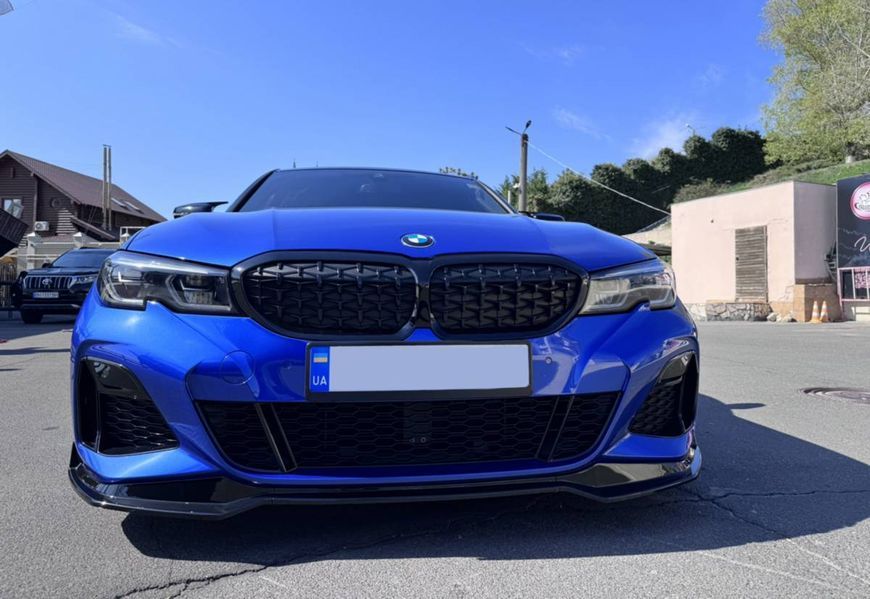 Губа переднього бампера на BMW 3 G20 2018-2022 M-Performance V1 Чорний глянець 428413 фото