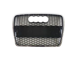 Решітка радіатора на Audi A6 C6 2004-2011 стиль RS6 Chrome Black під PDC 427309 фото