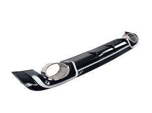 Диффузор (заднего бампера) Black Silver/Chrome Pipe (в стиле RS3) Hatchback на Audi A3 2012-2016 427782 фото