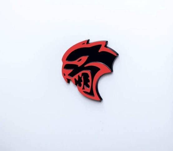 Автологотип емблема Dodge Hellcat Head black на крила комплект 2шт 429733 фото