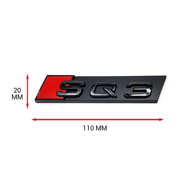 Автологотип шильдик эмблема надпись Audi SQ3 в решетку радиатора черная 241269 фото