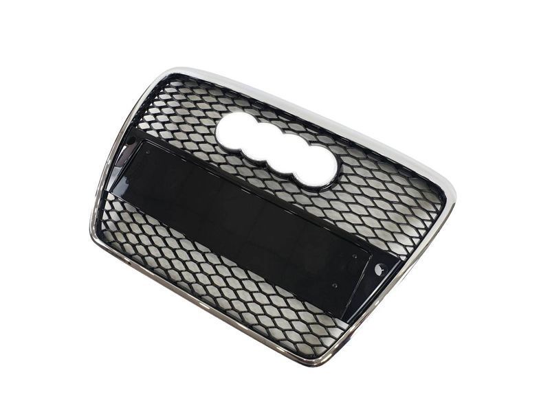 Решітка радіатора на Audi A6 C6 2004-2011 стиль RS6 Chrome Black під PDC 427309 фото