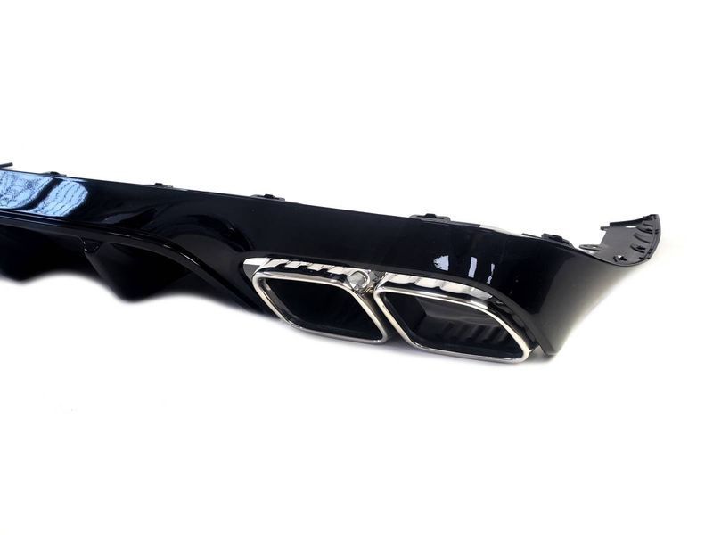 Диффузор (заднего бампера) Full Black / Chrome Pipe (стиль E63) Coupe AMG на Mercedes E-class W213 2020-2023 427864 фото