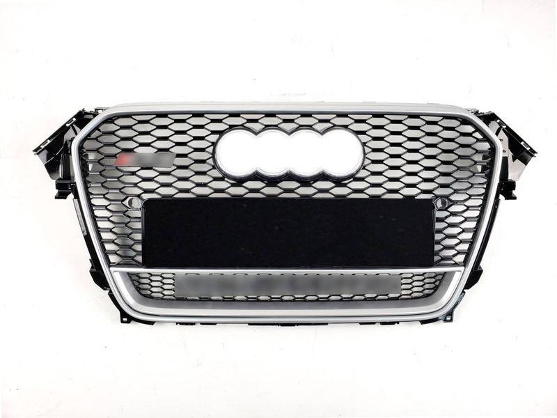 Решітка радіатора на Audi A4 B8 2011-2015 стиль RS4 Silver Black quattro 427476 фото