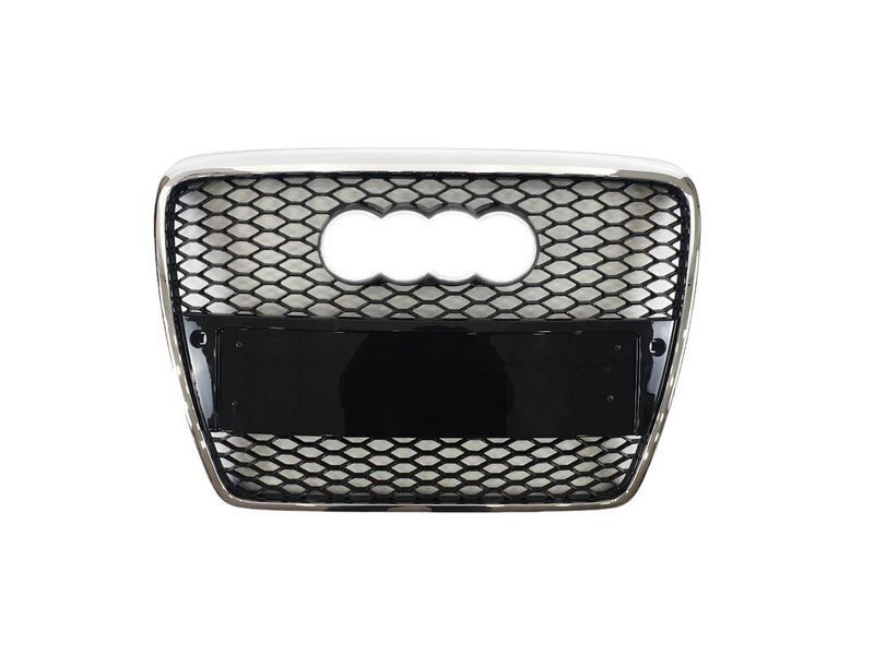 Решітка радіатора на Audi A6 C6 2004-2011 стиль RS6 Chrome Black під PDC 427309 фото