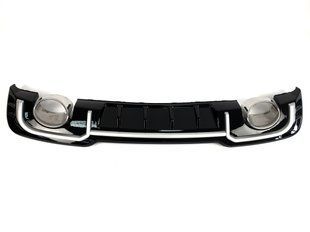 Диффузор (заднего бампера) Silver Black/Chrome Pipe (в стиле RS3) Hatchback на Audi A3 2016-2020 427783 фото