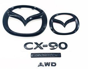 Автологотип напис емблеми Mazda CX-90 комплект чорний глянець 522708 фото