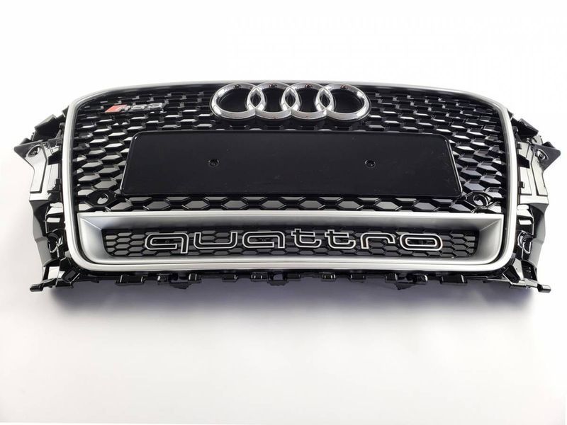 Решетка радиатора на Audi A3 2012-2016 в стиле RS Black Silver 244029 фото