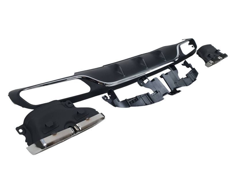 Диффузор (заднего бампера) Chrome Black / Chrome Pipe (стиль E63) Normal на Mercedes E-class W213 2016-2020 427865 фото Диффузор (заднего бампера) Chrome Black / Chrome Pipe (стиль E63) Normal на Mercedes E-class W213 2016-2020 427865 фото