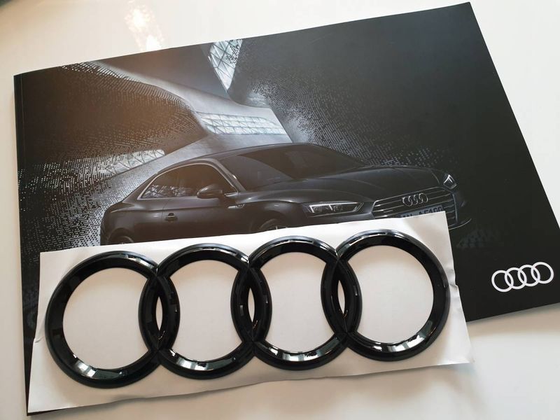 Автологотип емблема чорні кільця Audi A4 B8 2008-2015 Black Edition на кришку багажника 260778 фото