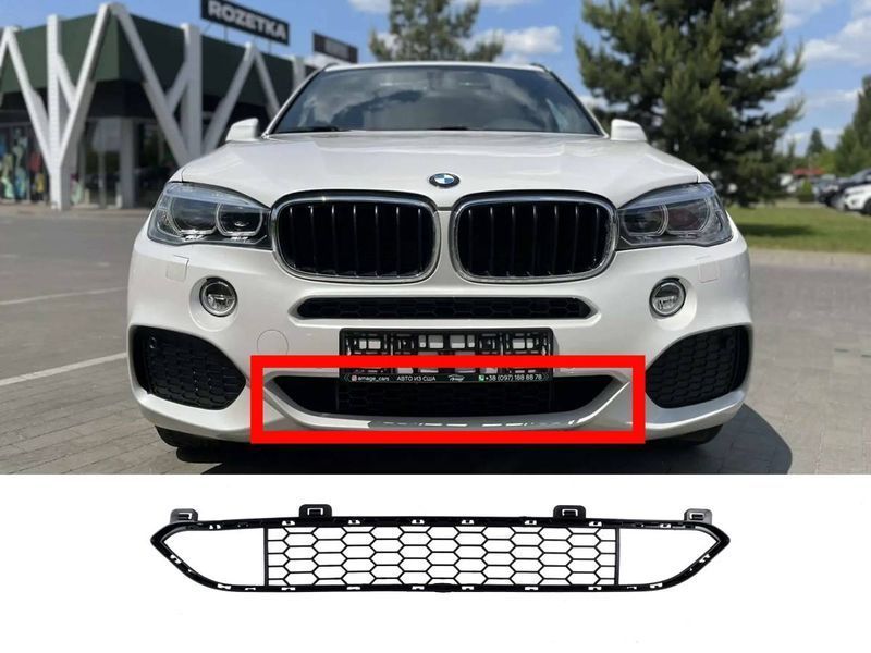 Решетки в бампер средняя на BMW X5 F15 2013-2018 429217 фото