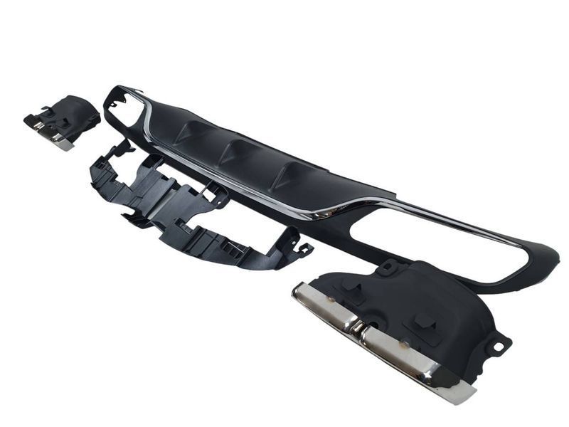Диффузор (заднего бампера) Chrome Black / Chrome Pipe (стиль E63) Normal на Mercedes E-class W213 2016-2020 427865 фото Диффузор (заднего бампера) Chrome Black / Chrome Pipe (стиль E63) Normal на Mercedes E-class W213 2016-2020 427865 фото