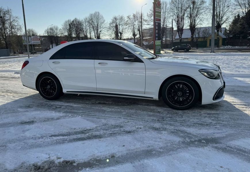 Накладки на пороги (стиль S63 AMG) Long на Mercedes S-class W222 2013-2017 428646 фото