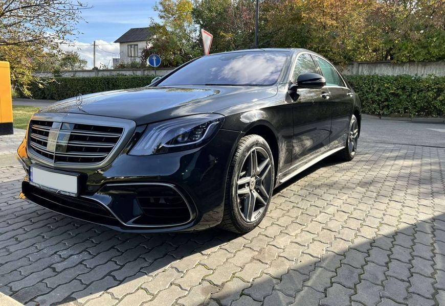 Накладки на пороги (стиль S63 AMG) Long на Mercedes S-class W222 2013-2017 428646 фото